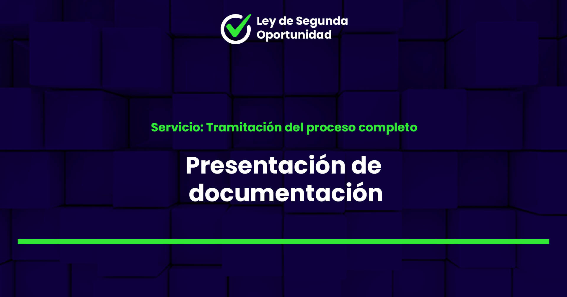 Representación de documentación 1 Tramitación del proceso completo de Ley de Segunda Oportunidad: Presentación de documentación